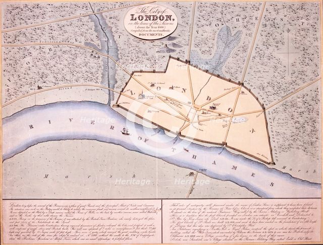 Map of London, c1000. Artist: Anon