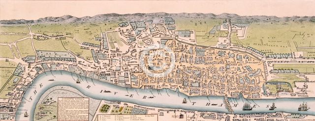 Map of London, c1563 Artist: William Darton
