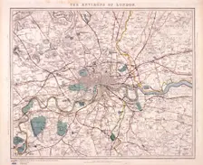 Map of London, c1860. Artist: Benjamin Rees Davies