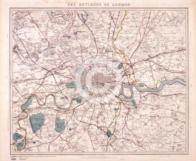 Map of London, c1860. Artist: Benjamin Rees Davies