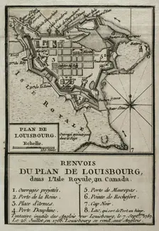 Map of Louisbourg, Nova Scotia, Canada, 1765. Creator: Jean de Beaurain