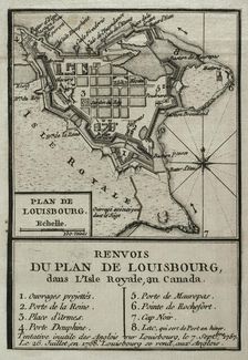 Map of Louisbourg, Nova Scotia, Canada, 1765. Creator: Jean de Beaurain