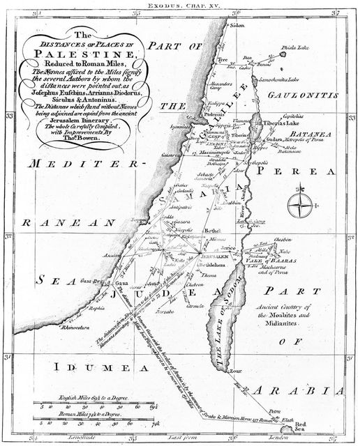 Map of Palestine based on ancient authors, c1830. Artist: Unknown