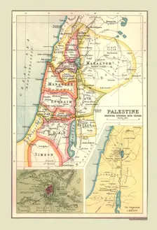 Map of Palestine, Showing Division into Tribes, (1902). Creator: Unknown