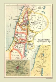 Map of Palestine, Showing Division into Tribes, (1902). Creator: Unknown