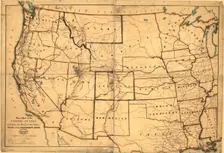 Map of part of the United States exhibiting the principal mail routes west of the Mississip...,1867. Creator: E. D. Boyd