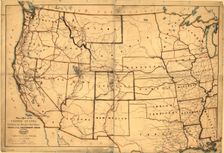 Map of part of the United States exhibiting the principal mail routes west of the Mississip...,1867. Creator: E. D. Boyd