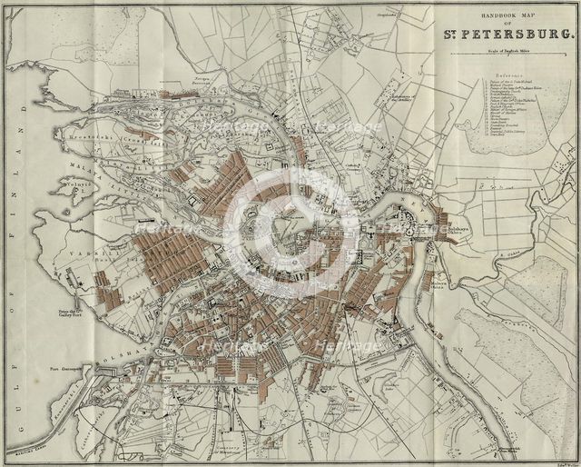 Map of Petersburg, 1893. Artist: Anonymous master  