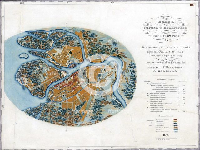 Map of Petersburg, ca 1762.