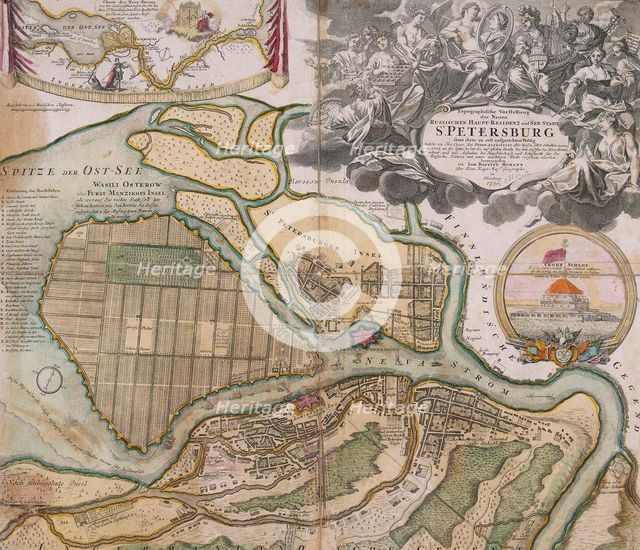 Map of Petersburg (Saint Petersburg master plan), ca. 1718-1719. Artist: Homann, Johann Baptist (1663-1724)