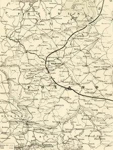 Map of Poland Showing Position of Conflicting Nations on July 24th, 1915 1916. Creator: Unknown
