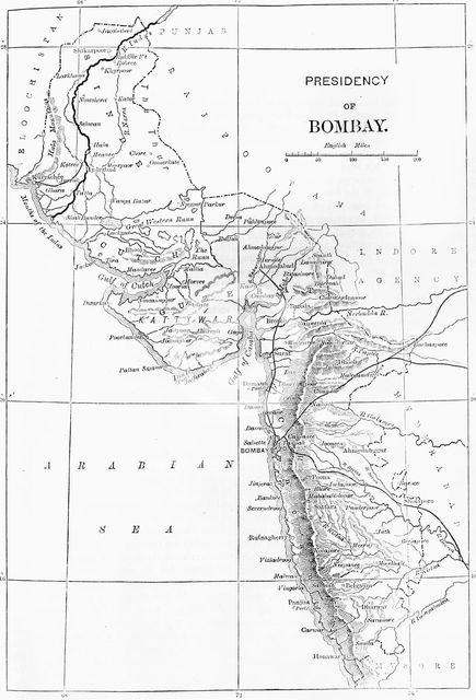 'Map of Presidency of Bombay', c1891. Creator: James Grant.