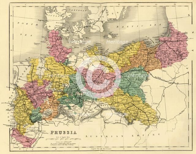 Map of Prussia, c1872.  Creator: Unknown.