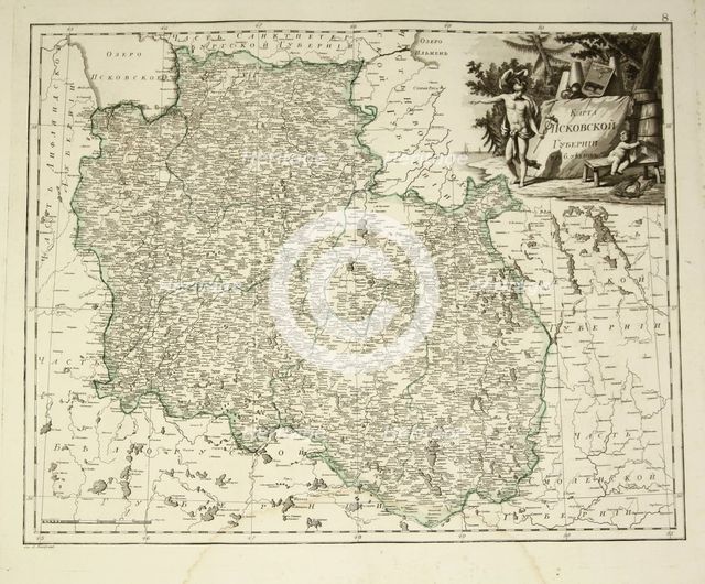 Map of Pskov Governorate, 1792.