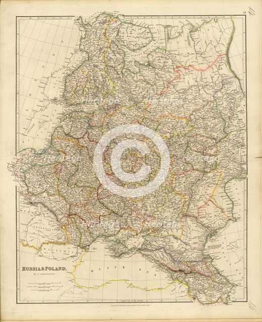 Map of Russia and Poland, 1832. Creator: Arrowsmith, John (1790-1873).