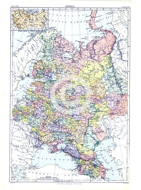 Map of Russia, c1902. Artist: W & AK Johnston.