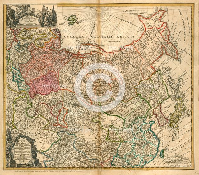 Map of Russia (From: Imperii Russici et Tartariae universae tam majoris et Asiaticae quam minoris et Artist: Homann, Johann Baptist (1663-1724)