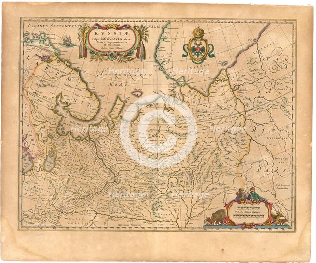 Map of Russia (From: Theatrum Orbis Terrarum...), 1645. Artist: Blaeu, Willem Janszoon (1571-1638)