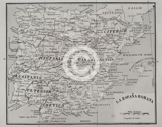 Map of Roman Hispania, 1852.  Creator: Unknown.