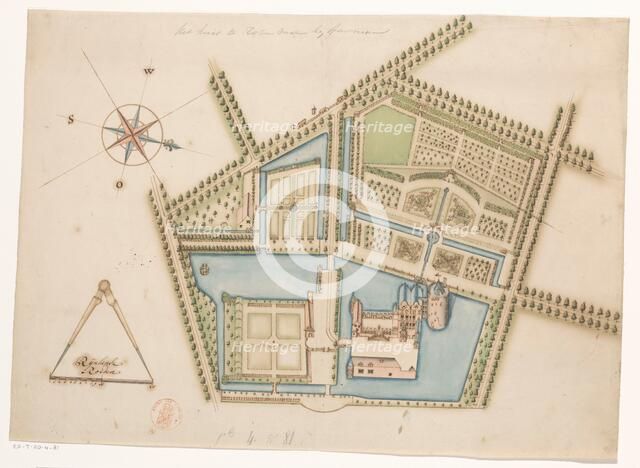 Map of Rosendael Castle, c.1650-before 1722. Creator: Anon.