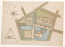 Map of Rosendael Castle, c.1650-before 1722. Creator: Anon