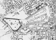 Map of St James Park and Green Park in 1800, c1833 (1911). Artist: William Schmollinger