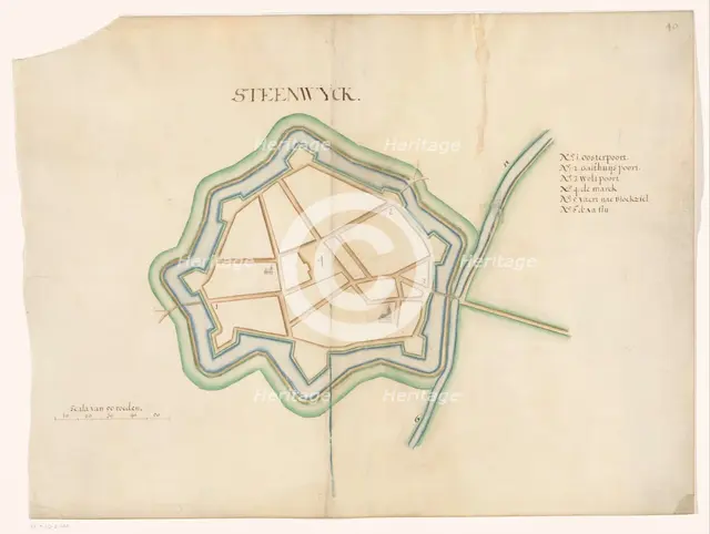 Map of Steenwijk Fortress, c.1650-c.1799. Creator: Anon.