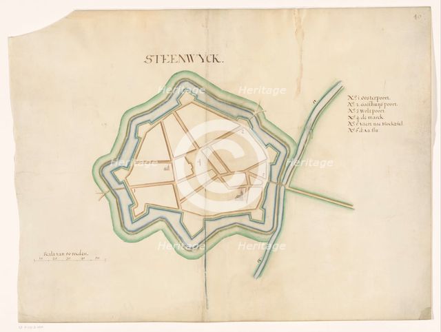 Map of Steenwijk Fortress, c.1650-c.1799. Creator: Anon.