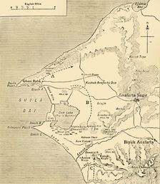 Map of Suvla Bay, Gallipoli peninsula, First World War, 1915, (c1920). Creator: Unknown
