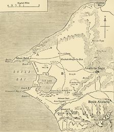Map of Suvla Bay, Gallipoli peninsula, First World War, 1915, (c1920). Creator: Unknown