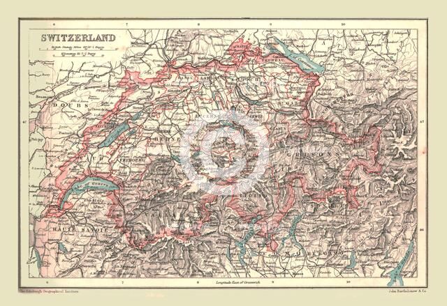 Map of Switzerland, 1902. Creator: Unknown.