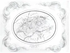Map Of Switzerland, c. 1856. Creator: Thomas Eakins
