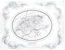 Map Of Switzerland, c. 1856. Creator: Thomas Eakins