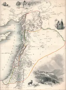 Map of Syria, 1851. Artist: John Tallis