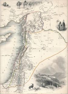 Map of Syria, 1851. Artist: John Tallis