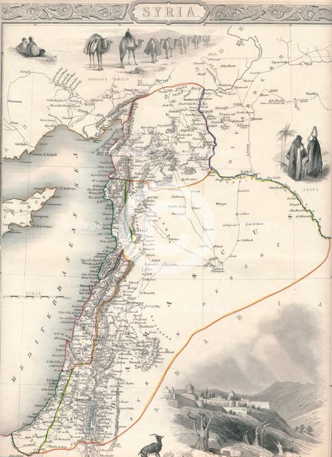 Map of Syria, 1851. Artist: John Tallis.