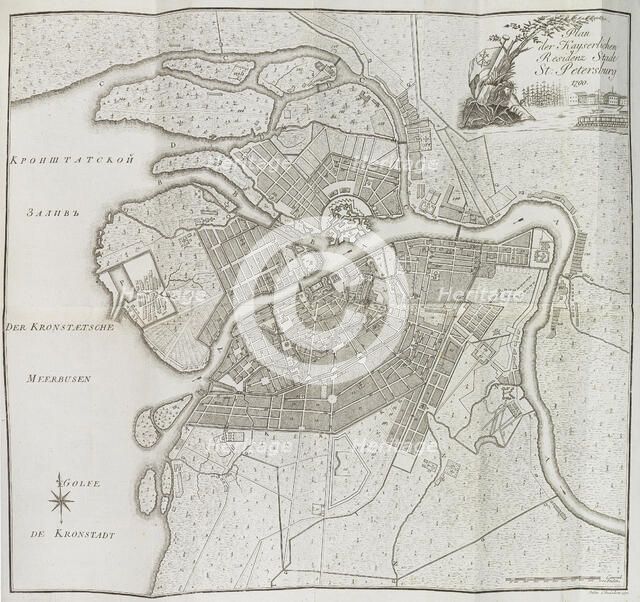 Map of Saint Petersburg, 1790. Creator: Khudyakov, Yefim Maximovich (1748-1822).