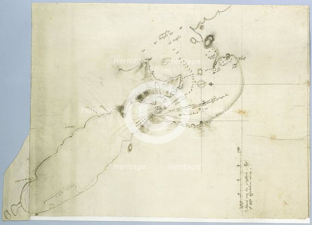 Map of Saldanha Bay, c.1784. Creators: Robert Jacob Gordon, Johannes Schumacher.