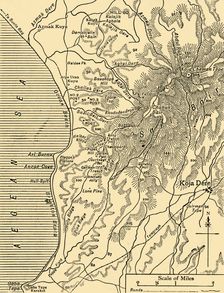 Map of Sari Bair, Gallipoli peninsula, First World War, 1915, (c1920). Creator: Unknown