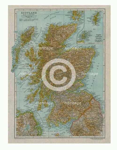 Map of Scotland, c1910. Artist: Gull Engraving Company.