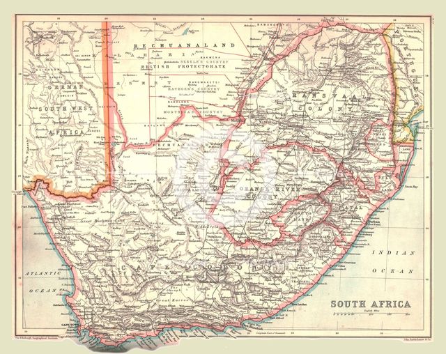Map of South Africa, 1902.  Creator: Unknown.