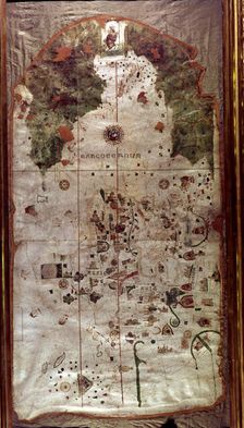Map of Spain 1500, work by the Spanish cartographer and pilot Juan de la Cosa
