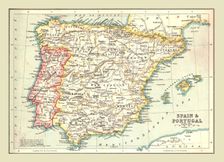 Map of Spain and Portugal, 1902. Creator: Unknown