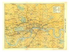 Map of Tube and Tramway, c1922. Artist: HM Stationery Office