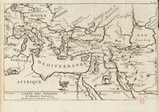 Map of Tavernier's Travels in Europe, Persia, Turkey, 17th century. Creator: Anonymous master