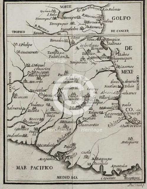 Map of the territory of New Spain, 1771.  Creator: Unknown.