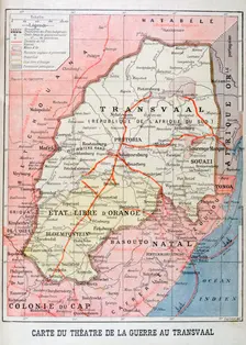Map of the Theatre of the War in the Transvaal, 1899