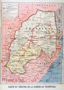 Map of the Theatre of the War in the Transvaal, 1899