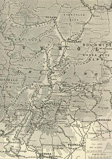 Map of the Trentino Front 1916. Creator: Unknown