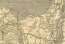 Map of the Turkish attack on the Suez Canal, Egypt, First World War, 1915, (c1920). Creator: Unknown